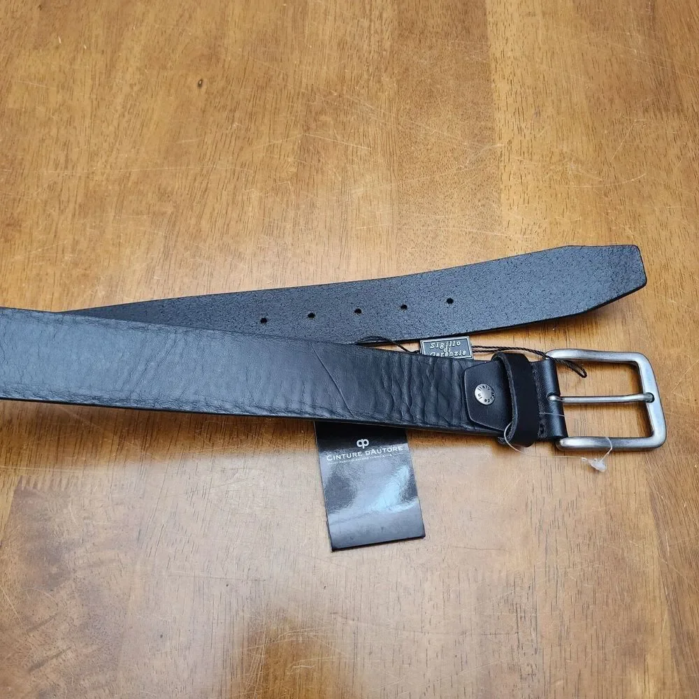 Cinture‎ Dautore Mens Leather Belt Black Made in Italy Size 32